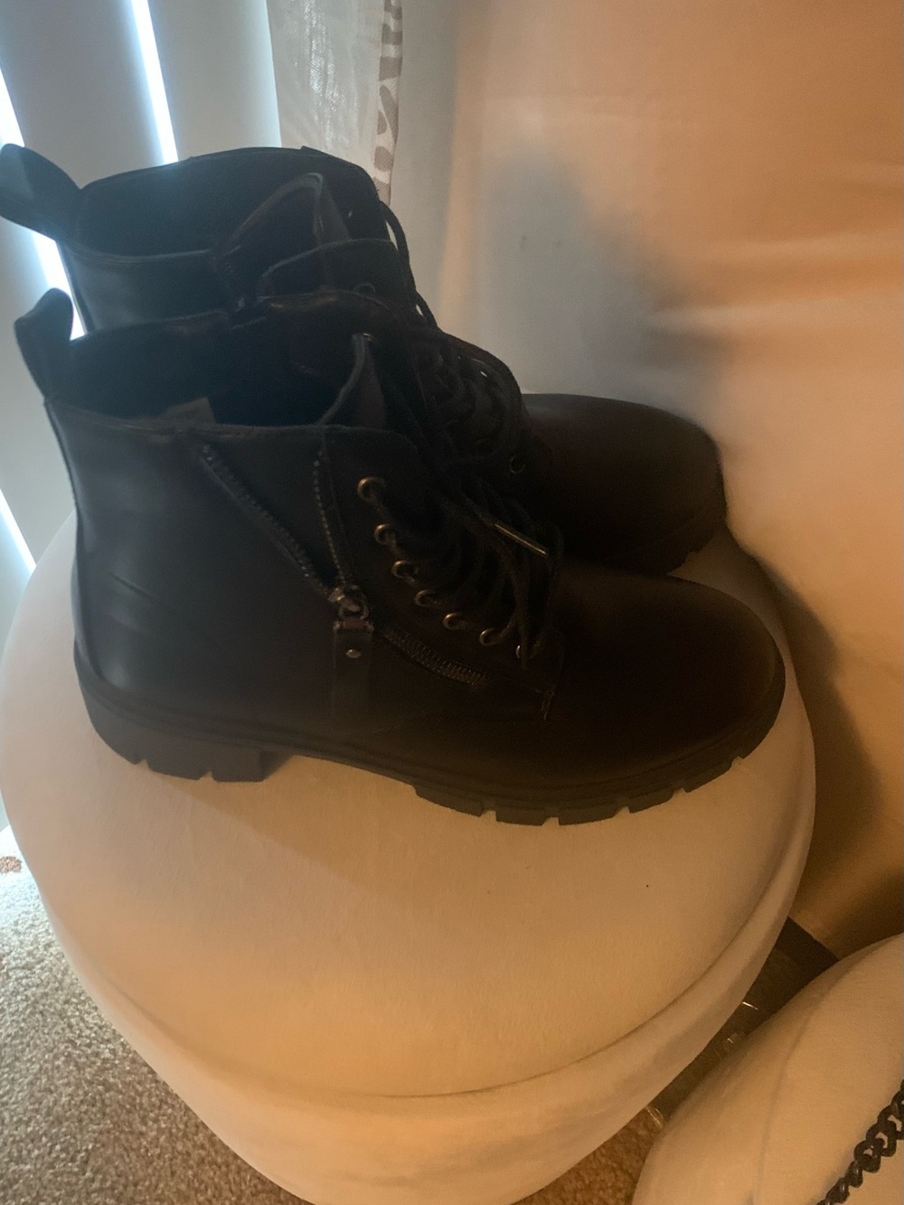 Women's Black Lace-Up Ankle Booties - Picture 2 of 3